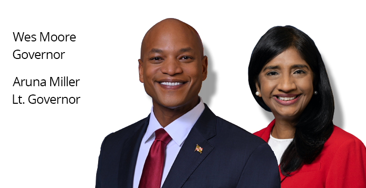 Governor Wes Moore and Lt. Governor Aruna Miller